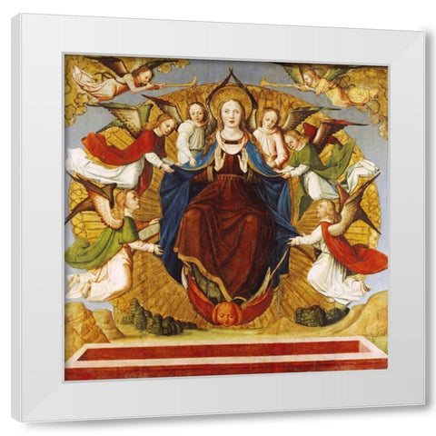 The Assumption of The Virgin White Modern Wood Framed Art Print by School of Avignon