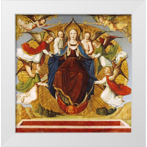 The Assumption of The Virgin White Modern Wood Framed Art Print by School of Avignon