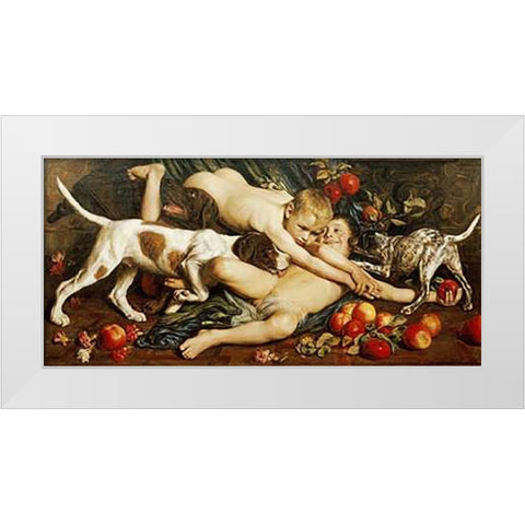 The Centre of Attention White Modern Wood Framed Art Print by Schwarzschild, Alfred