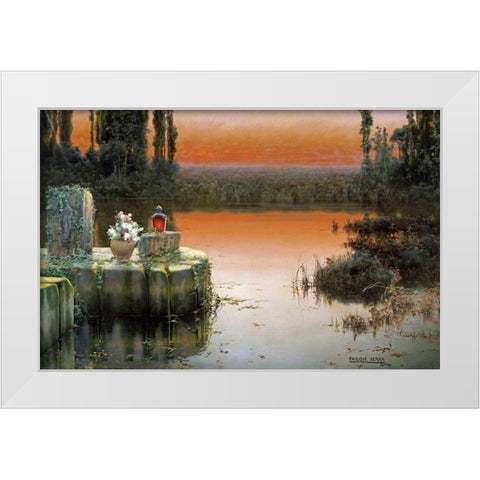 Flooded Ruins at Sunset White Modern Wood Framed Art Print by Serra, Enrique
