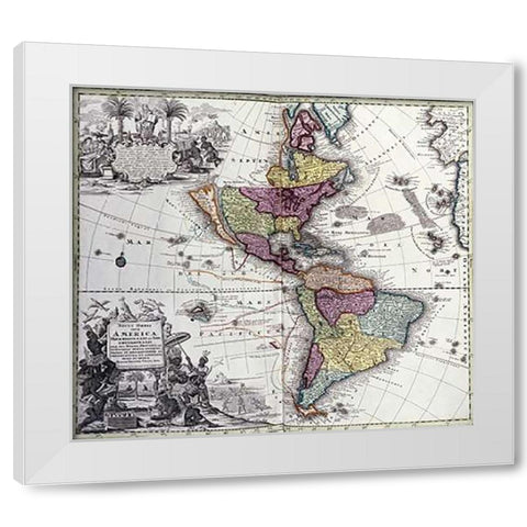 Atlas Geographicus White Modern Wood Framed Art Print by Seutter, Georg Matthaus