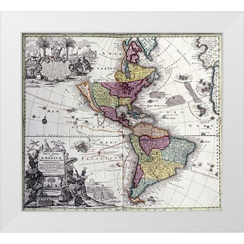 Atlas Geographicus White Modern Wood Framed Art Print by Seutter, Georg Matthaus