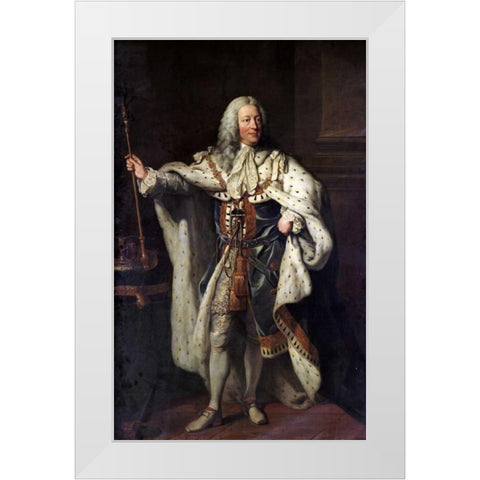 Portrait of King George II White Modern Wood Framed Art Print by Shackleton, John