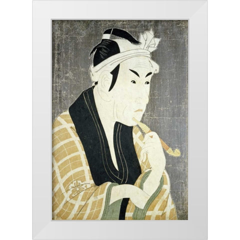 Matsumobo Koshiro IV White Modern Wood Framed Art Print by Sharaku, Toshusai