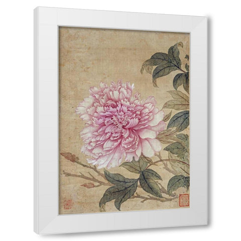 Peony White Modern Wood Framed Art Print by Shouping, Yun