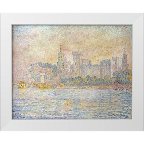 Avignon, Morning White Modern Wood Framed Art Print by Signac, Paul