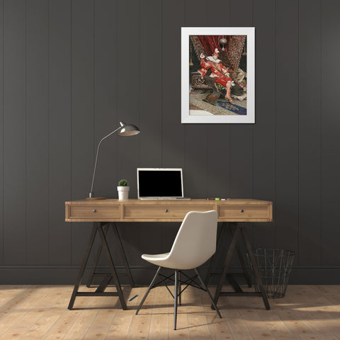 Madrigale White Modern Wood Framed Art Print by Signorini, Giuseppe