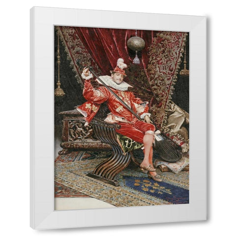 Madrigale White Modern Wood Framed Art Print by Signorini, Giuseppe