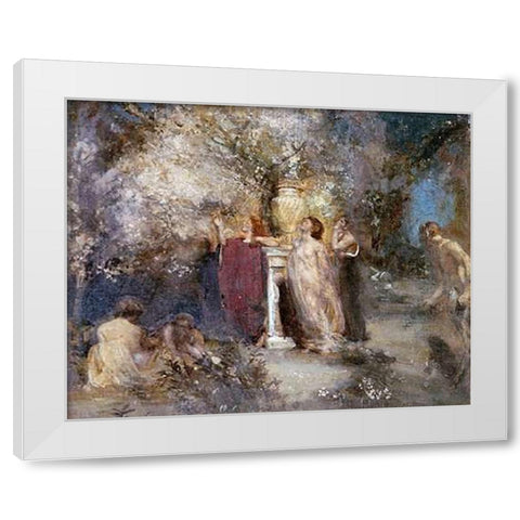 Romance White Modern Wood Framed Art Print by Sims, Charles