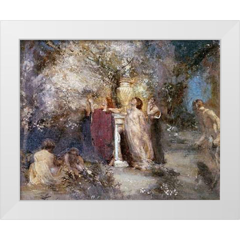 Romance White Modern Wood Framed Art Print by Sims, Charles