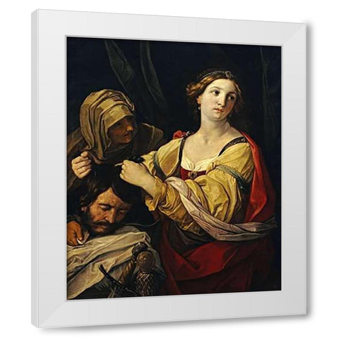 Judith With The Head of Holofernes White Modern Wood Framed Art Print by Sirani, Elisabetta