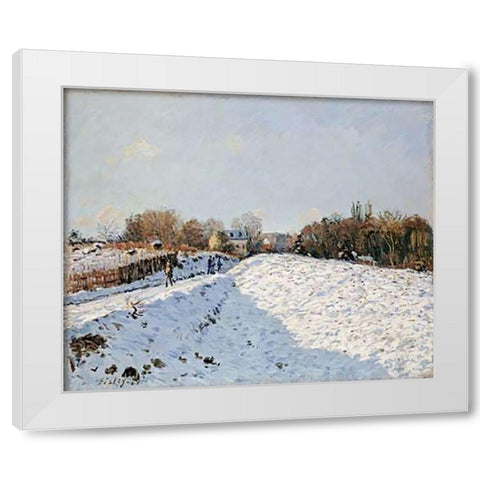Snow at Argenteuil White Modern Wood Framed Art Print by Sisley, Alfred