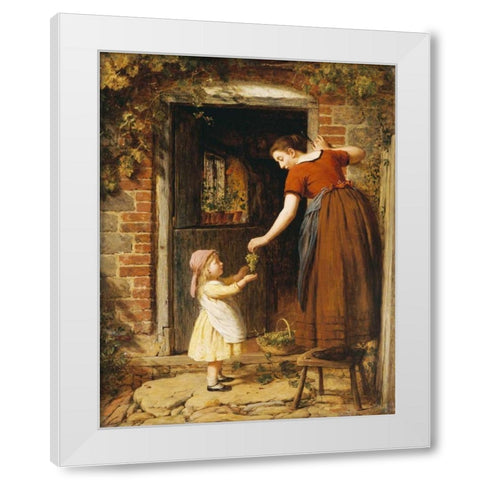 Gathering The Grapes White Modern Wood Framed Art Print by Smith, George