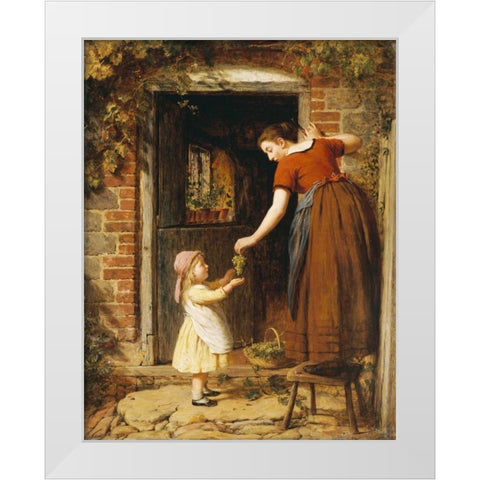 Gathering The Grapes White Modern Wood Framed Art Print by Smith, George