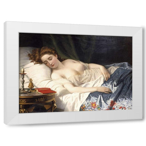 Imogen From Shakespeares Cymbeline White Modern Wood Framed Art Print by Souchon, Wilhelm Ferdinand