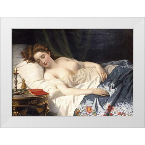 Imogen From Shakespeares Cymbeline White Modern Wood Framed Art Print by Souchon, Wilhelm Ferdinand