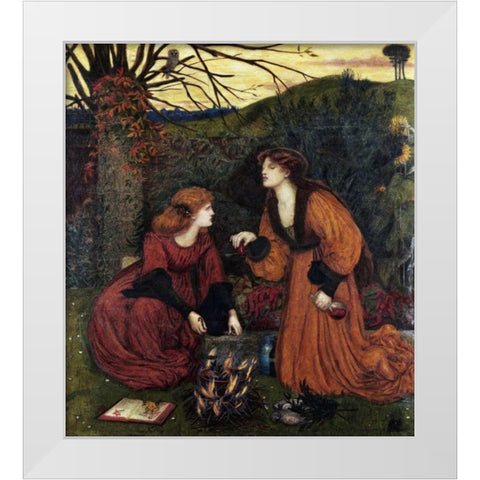 Pharmakeutria - Brewing The Love Philtre White Modern Wood Framed Art Print by Stillman, Marie Spartali