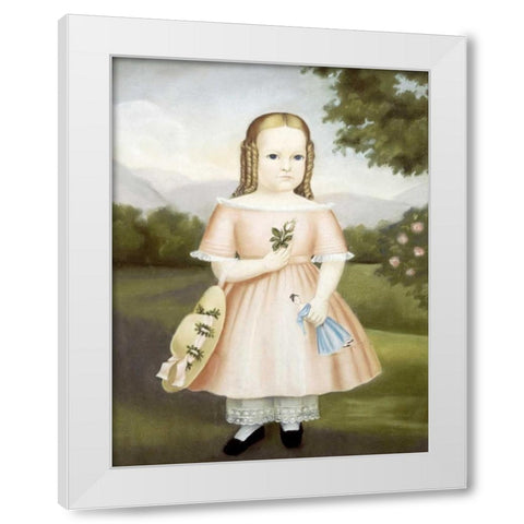 Portrait of a Girl White Modern Wood Framed Art Print by Stock, Joseph Whiting