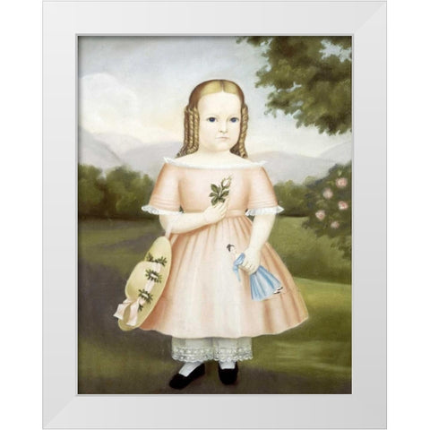 Portrait of a Girl White Modern Wood Framed Art Print by Stock, Joseph Whiting