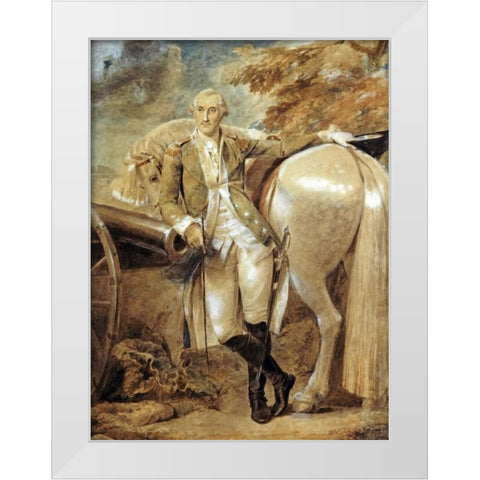 General Nathaniel Green White Modern Wood Framed Art Print by Stothard, Thomas