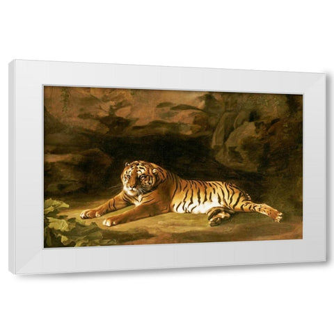 Portrait of The Royal Tiger White Modern Wood Framed Art Print by Stubbs, George