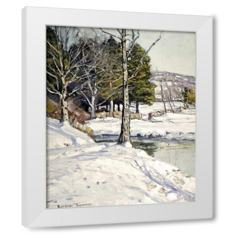 The Old Stone Wall White Modern Wood Framed Art Print by Symons, George Gardiner