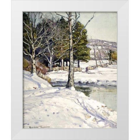 The Old Stone Wall White Modern Wood Framed Art Print by Symons, George Gardiner