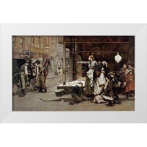 Sisters White Modern Wood Framed Art Print by Tayler, Albert Chevallier