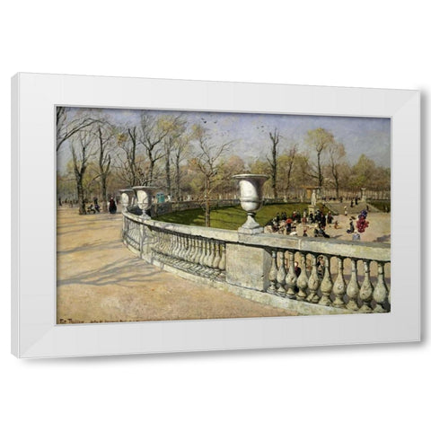 Jardin Du Luxembourg White Modern Wood Framed Art Print by Thaulow, Fritz