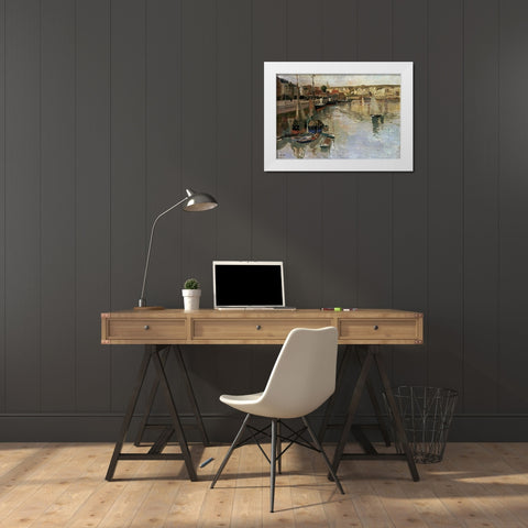 Dieppe White Modern Wood Framed Art Print by Thaulow, Fritz