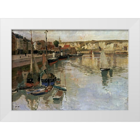 Dieppe White Modern Wood Framed Art Print by Thaulow, Fritz