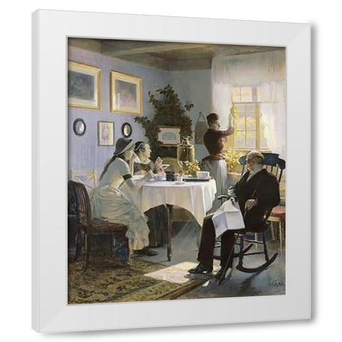 A Sunday Afternoon White Modern Wood Framed Art Print by Thomsen, Carl