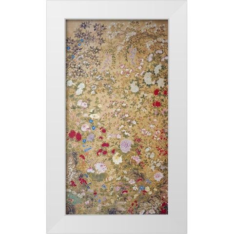 One Hundred Flowers White Modern Wood Framed Art Print by Tingxi, Jiang