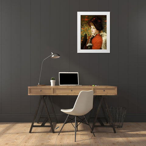 Type of Beauty White Modern Wood Framed Art Print by Tissot, James Jacques