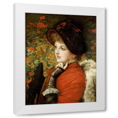 Type of Beauty White Modern Wood Framed Art Print by Tissot, James Jacques