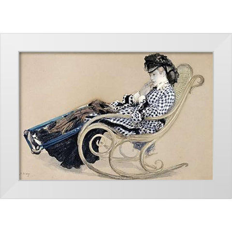 Study For The Last Evening White Modern Wood Framed Art Print by Tissot, James Jacques