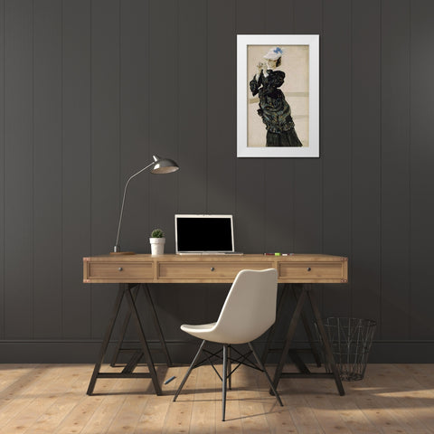 The Captains Daughter White Modern Wood Framed Art Print by Tissot, James Jacques