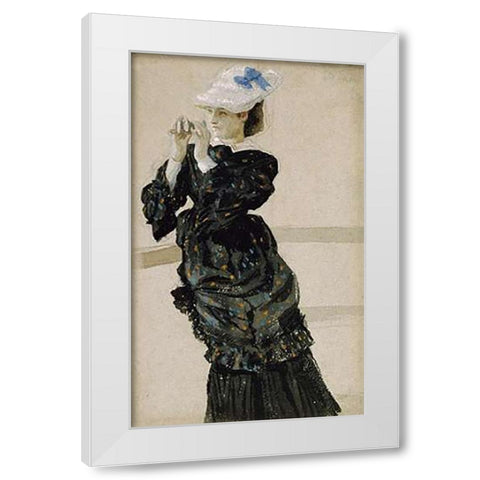 The Captains Daughter White Modern Wood Framed Art Print by Tissot, James Jacques