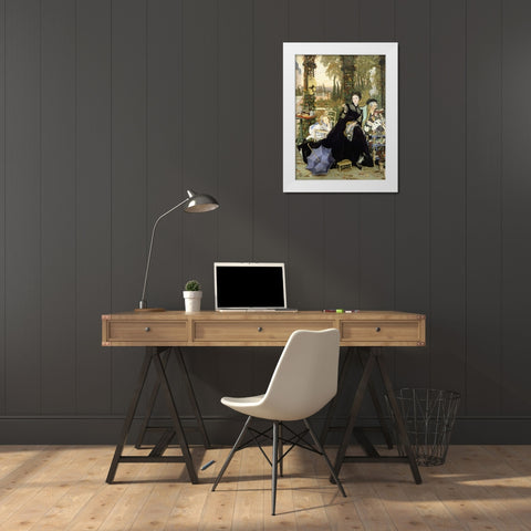 Une Veuve. a Widow White Modern Wood Framed Art Print by Tissot, James Jacques
