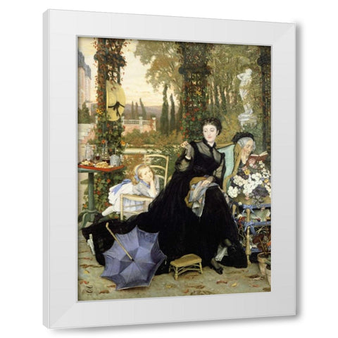 Une Veuve. a Widow White Modern Wood Framed Art Print by Tissot, James Jacques