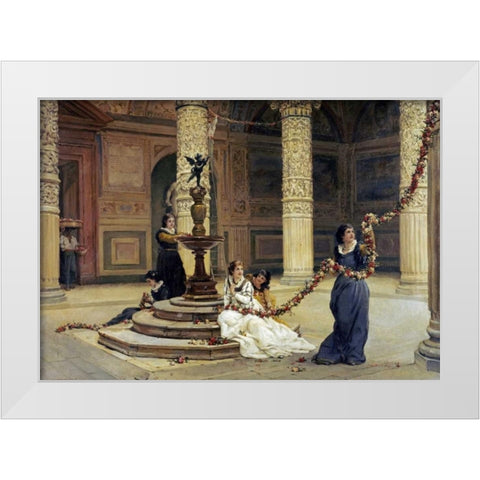 The Morning of The Festival White Modern Wood Framed Art Print by Topham, Frank Willima Warwick