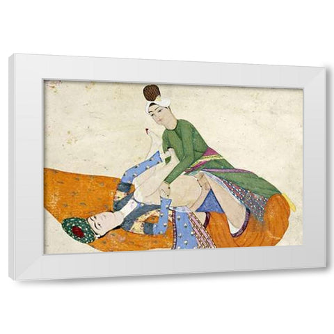 An Erotic Scene White Modern Wood Framed Art Print by Turkey, Abdullah Bokhari