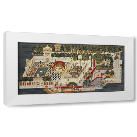 The Lake Palace White Modern Wood Framed Art Print by Udaipur