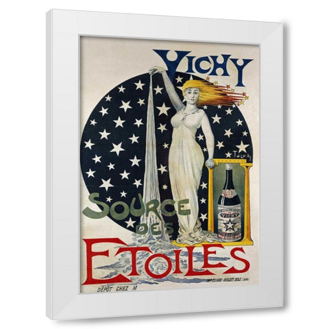 Vichy, Source Des Etoiles White Modern Wood Framed Art Print by Unknown