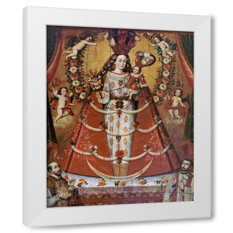 Our Lady of The Rosary White Modern Wood Framed Art Print by Unknown