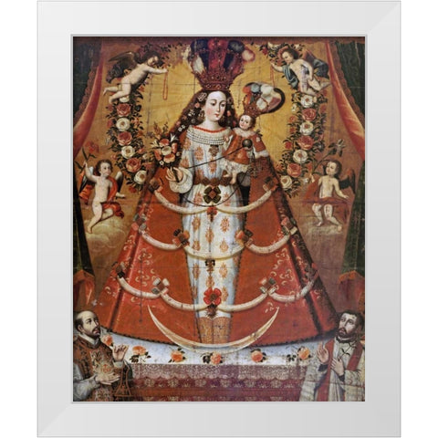 Our Lady of The Rosary White Modern Wood Framed Art Print by Unknown