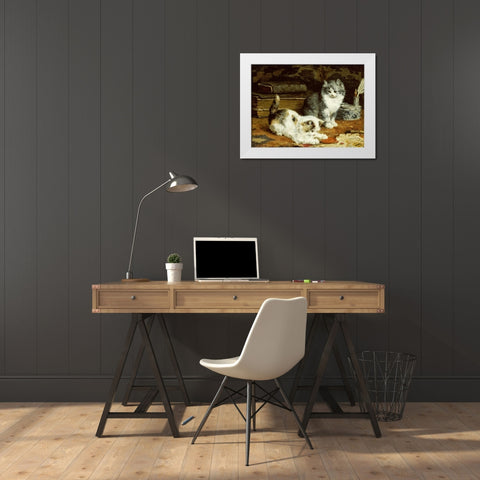 Signed and Sealed White Modern Wood Framed Art Print by Van Den Eycken, Charles