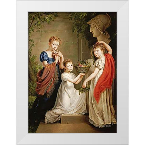 Homage To Minerva White Modern Wood Framed Art Print by Van Gorp, Henri Nicholas