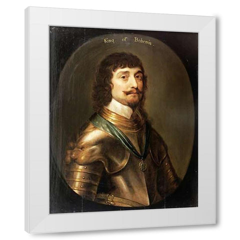 Portrait of Frederick V White Modern Wood Framed Art Print by Van Honthorst, Gerrit