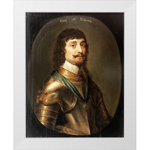 Portrait of Frederick V White Modern Wood Framed Art Print by Van Honthorst, Gerrit